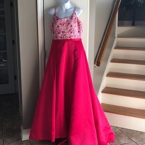 Size 16 Long Rachel Allan Pink/Fuchsia Prom Dress
